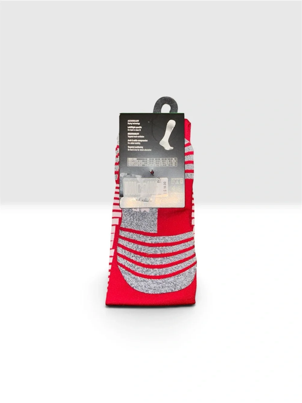 adidas Red Crew Soccer Socks with White Accents